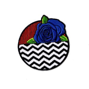 Blue Rose and Black Lodge Iron on Patch from Twin Peaks