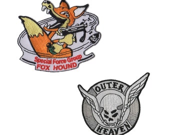 Foxhound Outer Heaven Retro Hook and Loop Patch Big Boss From Metal Gear Solid MSX