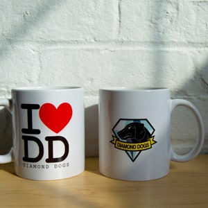 Metal Gear Solid Coffee Mug Diamond Dogs I &lt;3 DD
