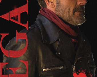 May include: Image of a man in a black leather jacket with the word "NEGAN" in large red letters. The image includes definitions of the word "FUCK" and "FUCKING" with related text.
