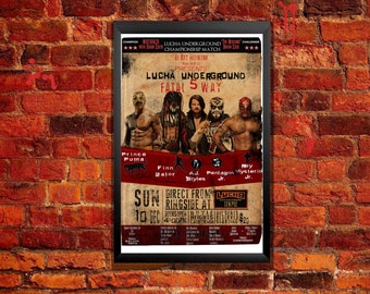 Lucha Underground Vintage Wrestling Poster: Fatal Five Way