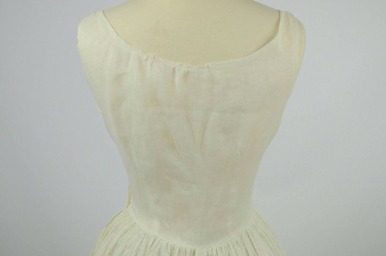 1950s Linen Dress Cutout Bodice Lace Skirt XS - Etsy