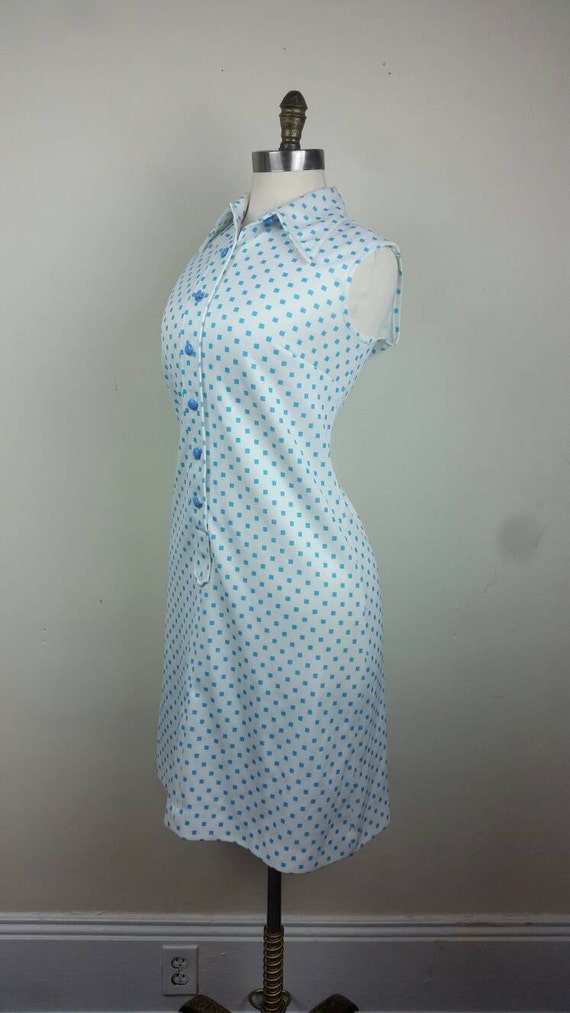 60s Mod Dress Sleeveless Geometric Scooter M - image 2