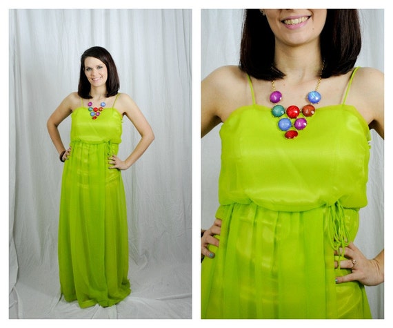 neon yellow green dress