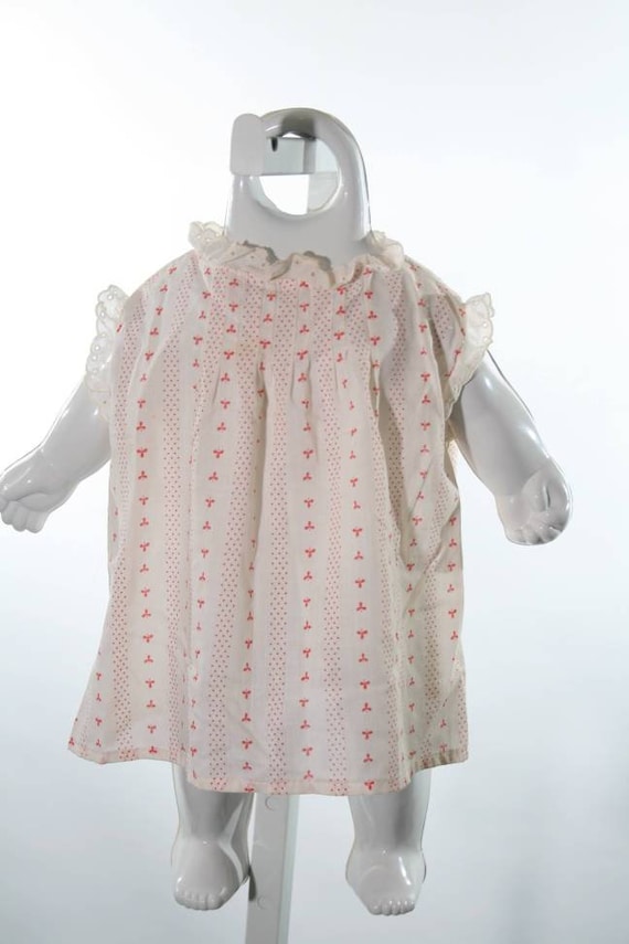 70s baby dress white and red - image 8