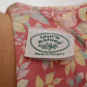 80s/90s Laura Ashley Mauve Floral Cotton Garden Party Dress image 5