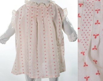 70s baby dress white and red