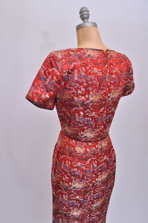 1950s Asian Wiggle Dress Cheongsam Small/Medium - image 9