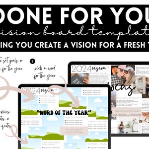 Vision Board 2025, Vision Board Template, Canva Template, 2025 Vision Board, Mood Board Kit, Digital Vision Board Templates, 2025 Goals Kit