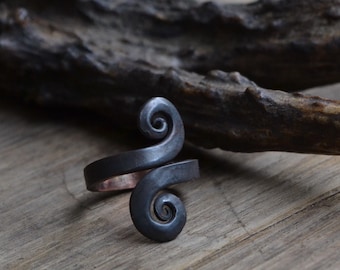 Men ring, black copper ring, viking jewelry, viking ring, men's rustic ring, viking outfit, rustic copper ring, viking inspired ring, viking