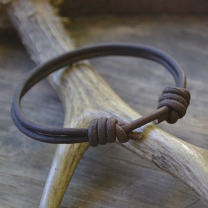 Simple adjustable leather bracelet, brown adjustable leather bracelet, plain leather bracelet, simple men leather bracelet, men bracelet