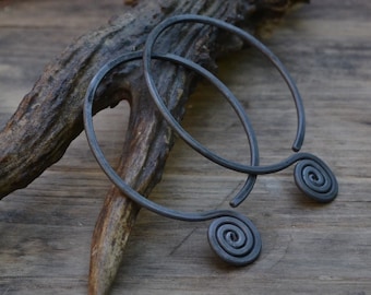 Hoops for tunnels, gauged hoops, 12 gauge hoops, 10 gauge hoops, copper hoops, hoops for stretched ears, black hoops, black gauged hoops