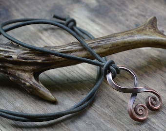 Trollkors pendant, viking pendant, viking jewelry, copper pendant, men viking jewelry, handforged pendant, men jewelry, pagan, viking