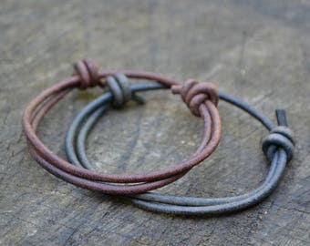 Simple adjustable leather bracelet, plain adjustable leather bracelet, minimal leather bracelet, simple men leather bracelet, men bracelet