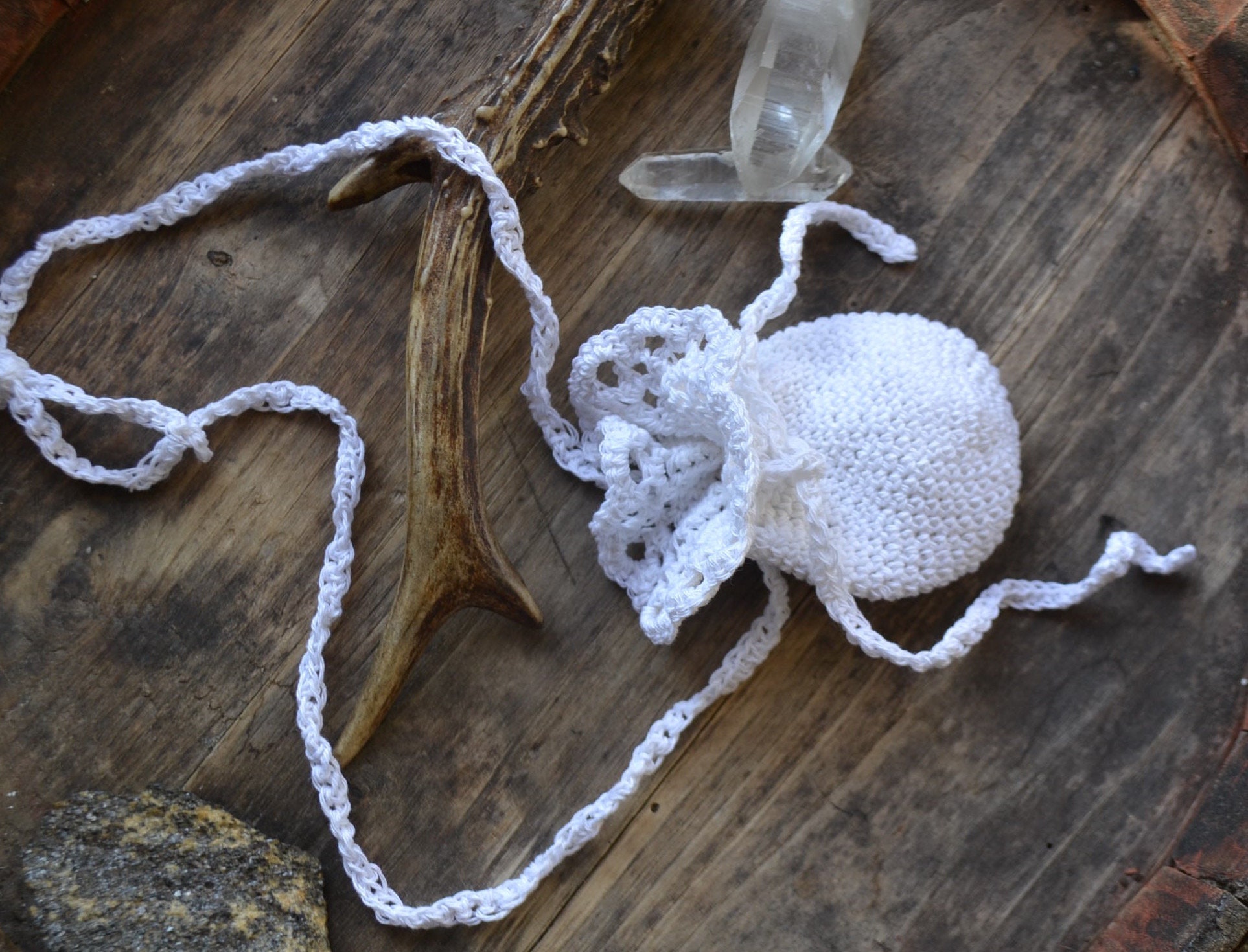 Crystal pouch necklace pouch necklace crochet pouch Etsy