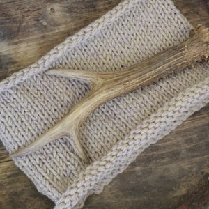 Knitted headband, Wool headband, oversized headband, pure merino wool headband, beige wool headband, women headband, ski headband