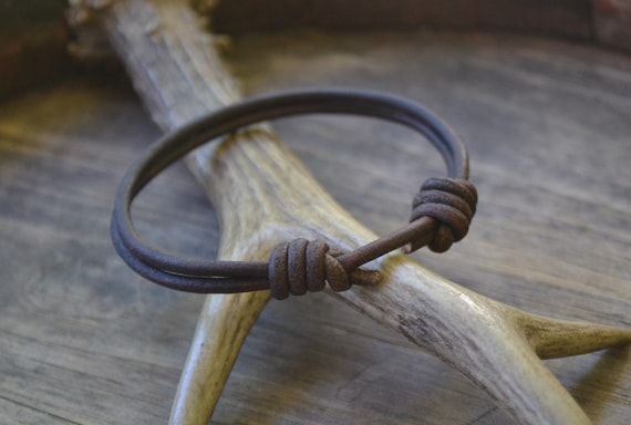 Simple adjustable leather bracelet, brown adjustable leather bracelet, plain leather bracelet, simple men leather bracelet, men bracelet