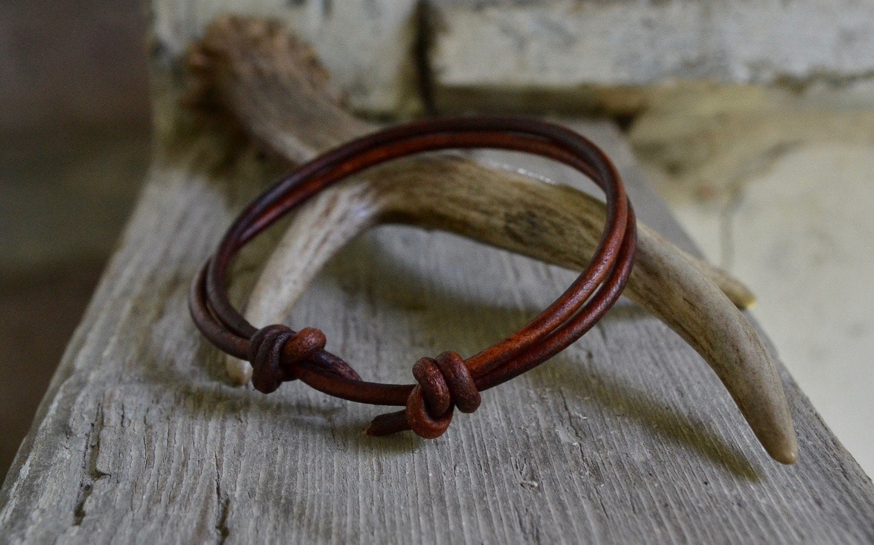 Bracelet Homme En Cuir Et Fibres Naturelles Réglable - Marque Luz Italy - Neuf Avec étiquettes
