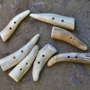 7 Antler tip buttons, horn shaped buttons, antler buttons, horn buttons, antler beads, antler toggles, antler toggel, antler toggle buttons