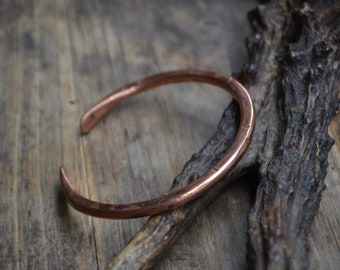 Men's basic copper bracelet, men copper bracelet, copper, hammered copper bracelet, adjustable copper bracelet, recycled copper bracelet