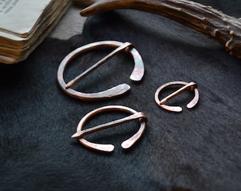 Shawl pin, shawl copper pin, penannular brooch, copper pin, Anglo-Saxon pin, AngloSaxon pin, penannular shawl pin, recycled copper shawl pin