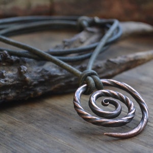 Viking necklace, viking pendant, viking jewelry, spiral necklace, spiral pendant, tribal men necklace, men copper necklace, circle necklace image 4