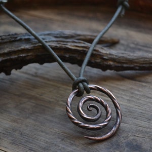 Viking necklace, viking pendant, viking jewelry, spiral necklace, spiral pendant, tribal men necklace, men copper necklace, circle necklace image 3