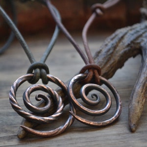 Viking necklace, viking pendant, viking jewelry, spiral necklace, spiral pendant, tribal men necklace, men copper necklace, circle necklace image 9