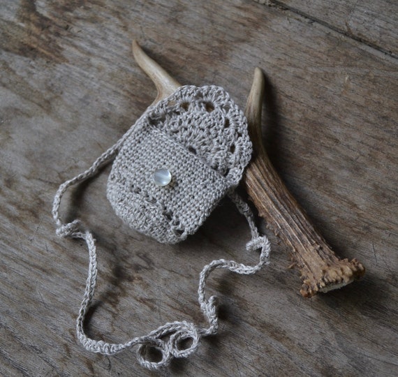 Crochet pouch hotsell necklace