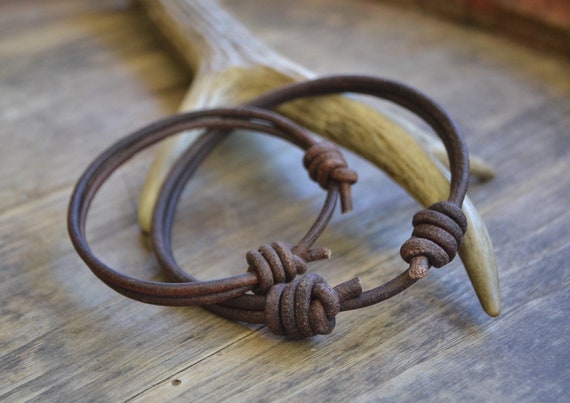 Couple leather bracelet, simple leather bracelet, adjustable leather couple  bracelet, leather cord bracelet, friendship leather bracelet