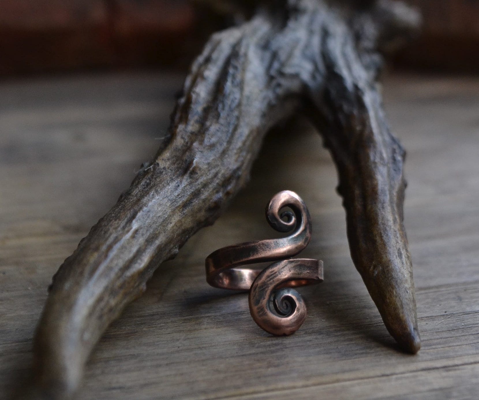 Viking ring, copper ring, viking jewelry, snake ring, men's rustic…