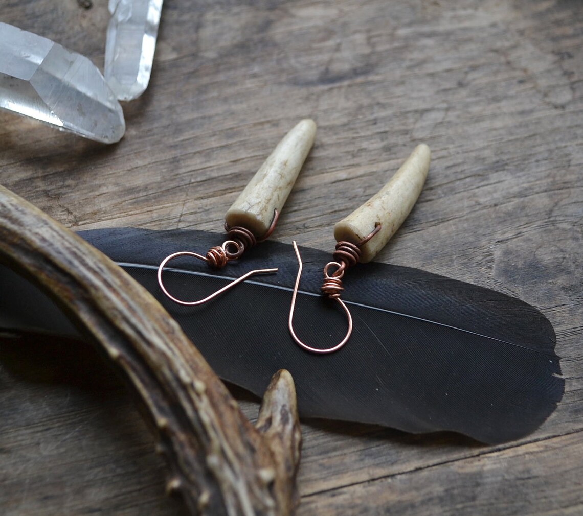 Antler Tube Vessel Earrings