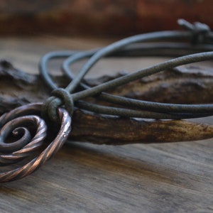 Viking necklace, viking pendant, viking jewelry, spiral necklace, spiral pendant, tribal men necklace, men copper necklace, circle necklace image 6