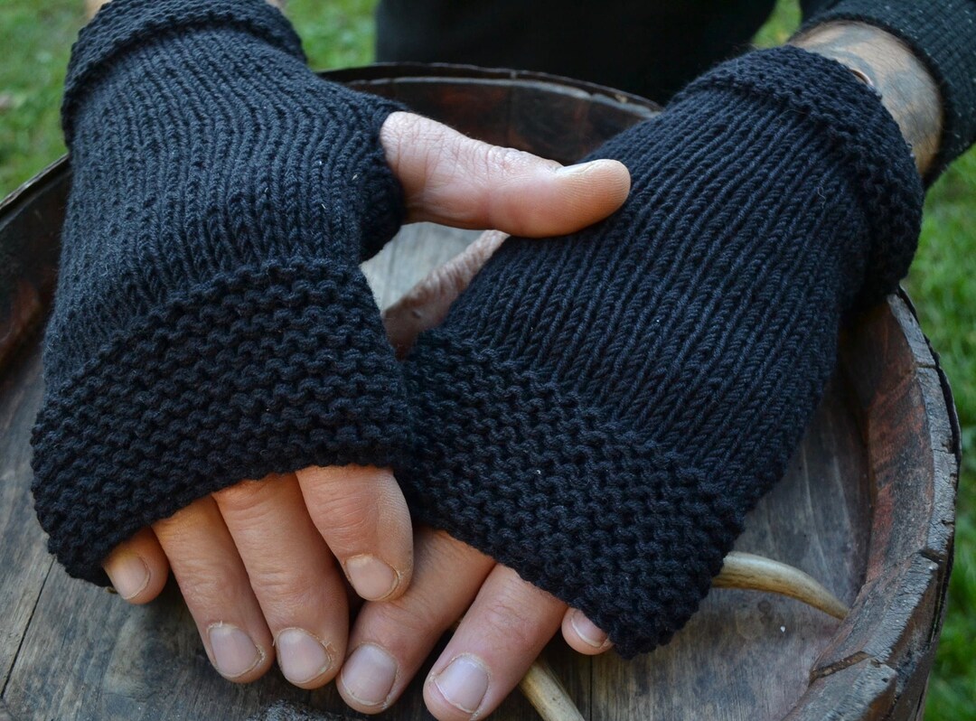 Men Handwarmers Black Men Hand Warmers Men Wool Mittens Men Etsy