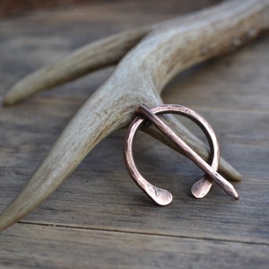 Shawl pin, shawl copper pin, penannular brooch, copper pin, Anglo-Saxon pin, AngloSaxon pin, small penannular shawl pin, small shawl pin image 7