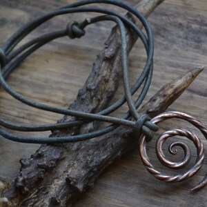 Viking necklace, viking pendant, viking jewelry, spiral necklace, spiral pendant, tribal men necklace, men copper necklace, circle necklace image 8