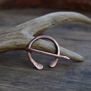 Shawl pin, shawl copper pin, penannular brooch, copper pin, Anglo-Saxon pin, AngloSaxon pin, small penannular shawl pin, small shawl pin image 1