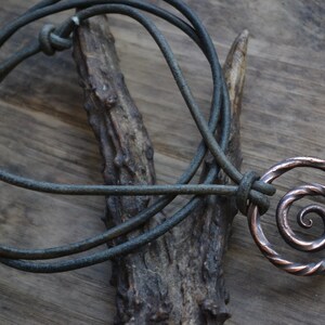 Viking necklace, viking pendant, viking jewelry, spiral necklace, spiral pendant, tribal men necklace, men copper necklace, circle necklace image 2