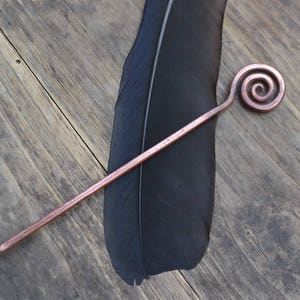 Copper hair pin, hair pin, spiral hair pin, boho hair pin, copper pin, shawl pin, spiral shawl pin, hair stick, copper hair stick, spiral