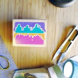 Layer Cake Rubber Stamp, Thick Frosting, Icing Drips, Rubber Stamp Cake, Birthday Party Invitations, Birthday Cake Rubber Stamp Cards