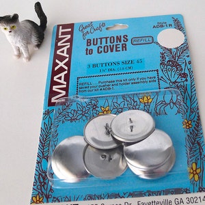 Size 45 Button Covers, NIP, Vintage Button Covers, Maxant, New in Package, Metal Button Blanks, Vintage Sewing Supply