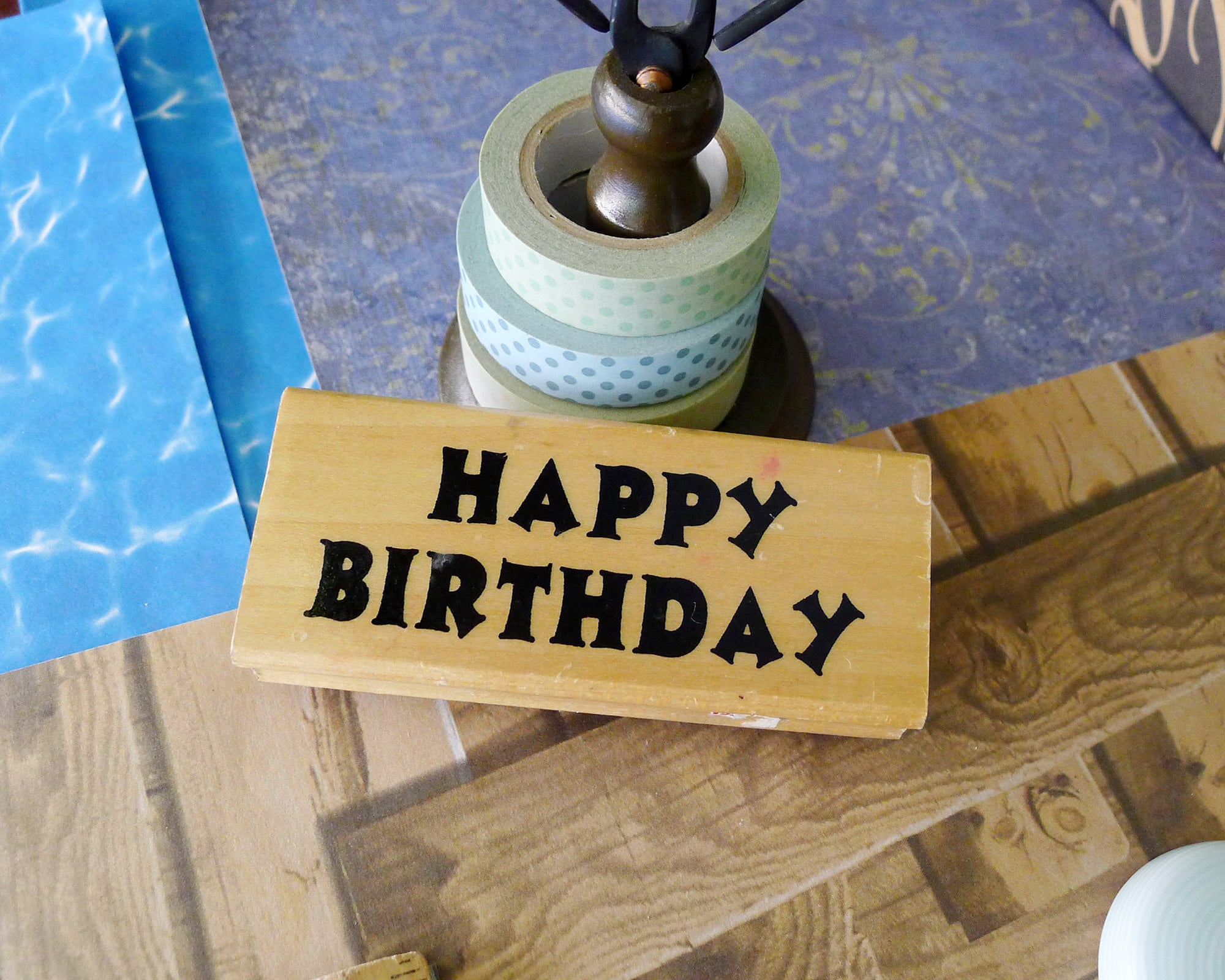 happy birthday Rubber Stamp~Birthday Stamps~Birthday Saying or Wishes~Card  Making~Mountainside Crafts Rubber Stamps (14-31)