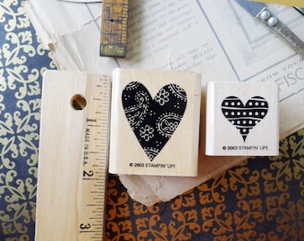 Set of Heart Rubber Stamps, Two Hearts Rubber Stamp Set, I Love you Gift, Greeting Cards or Decor Items, Two Hearts Mix & Match Heart Gifts