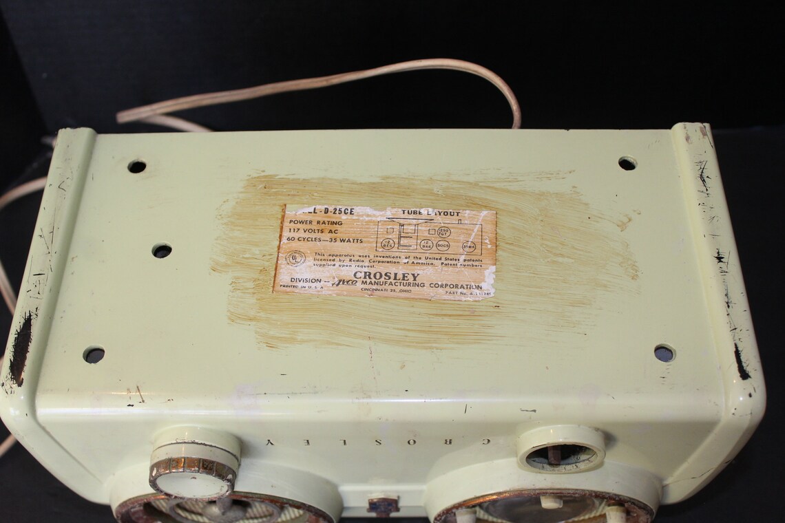 1950s Crosley D 25 CE Radio Tubes Light up Just Hums / Cracked Etsy