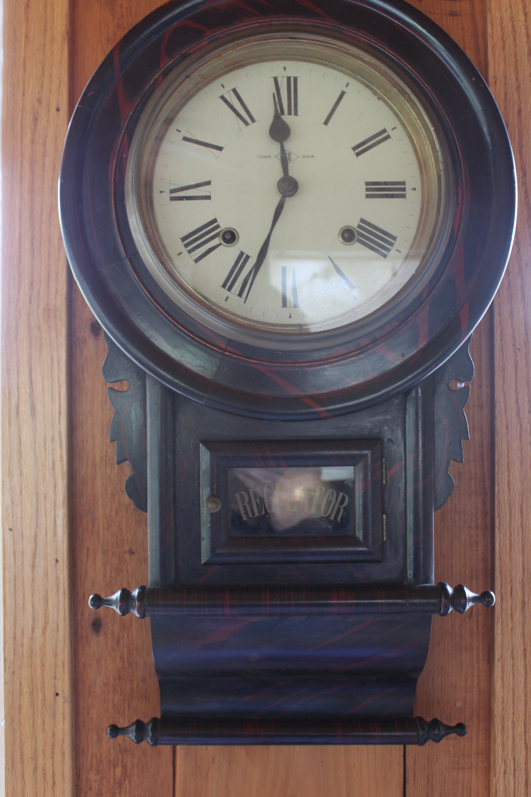 Antique Meiji 8 Day Regulator Wall Clock Meiji Clock Company
