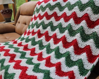 Crochet Homespun Christmas Blanket - One Row Repeat - Pattern Download
