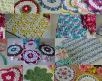 Dishcloth Bundle Pattern Pack - 17 different dishcloth patterns