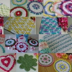 Dishcloth Bundle Pattern Pack - 17 different dishcloth patterns