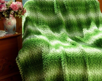 Beautiful  Crochet Granny's Ombre Blanket / Afghan PDF Pattern