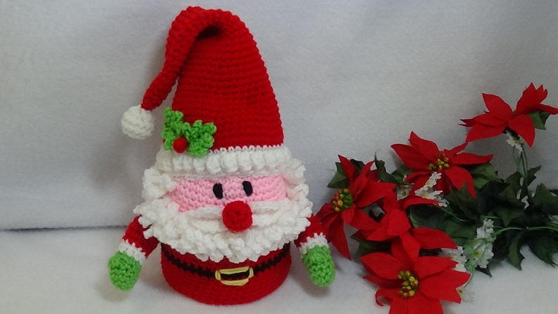 Crocheted Santa Toilet Paper Cover PDF Pattern image 1